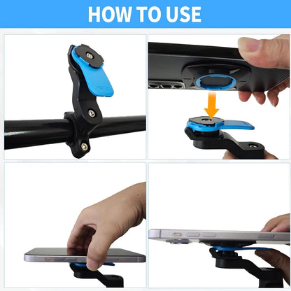 Motorcycle Handlebar Mount, Universal Bike Phone Holder, MTB Phone Holder, Detachable & Universal 360° Rotatable