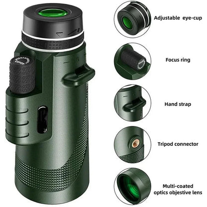 80x100 HD High Power Binoculars 5000M Long Range Zoom Compact Folding Telescope for Hunting Camping Travel