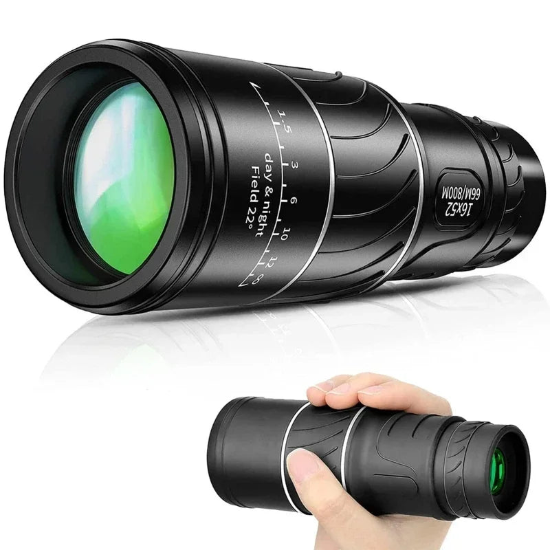 Powerful Monocular Telescope 16x52 Dual Focus Scope Zoom Monocular Prism Compact Monocle for Hunting Camping Equipment