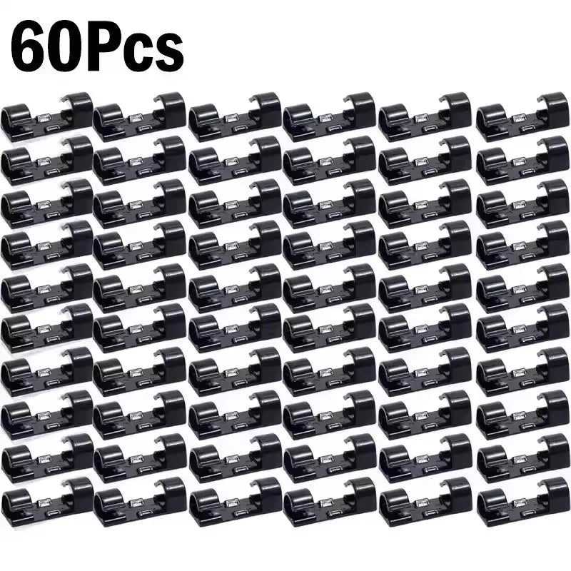Cable Clips Organizer Drop Wire Holder Cord Management Self-Adhesive Cable Manager Fixed Clamp Wire Winder For Home Office Car
