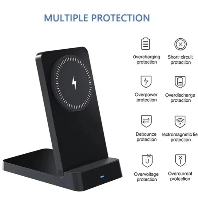 Magnetic Fast Charging Station 15W Wireless Charger Desktop Fold Smart Phone Holder Charge For Magsafe iPhone 16 15 14 13 12 Pro