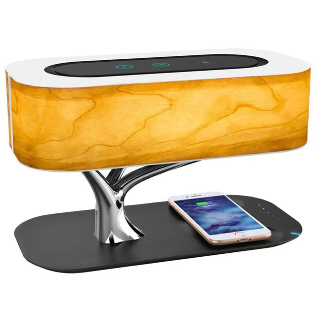 Smart Bedside LED Desk Lamp Built-in Bluetooth Speaker Wireless Phone Charger Smart LED Dimmable  Lamp Cafe Bar Table Light