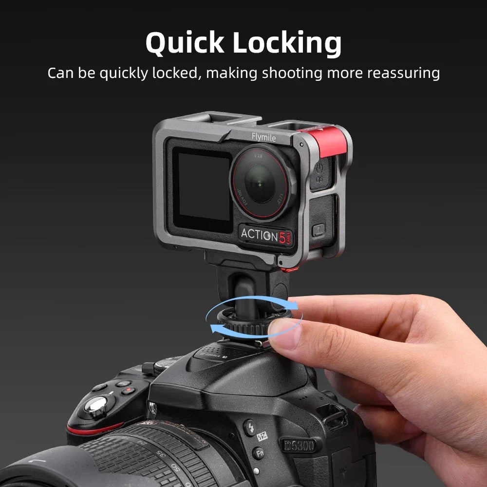 Camera Mount For DJI OSMO Action 5 Pro/4/3/Osmo 360 Magnetic Extension Base Quick Release 1/4 Interface Cold Shoe Base Accessory