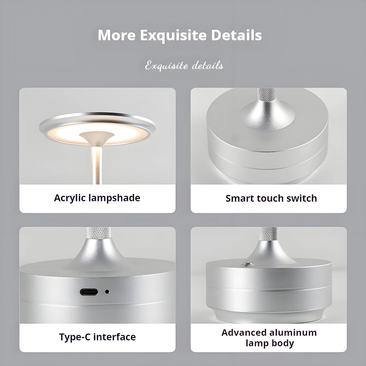 Charging LED Desk Lamp with Battery Restaurant Bar Table Lamp Dimming Atmosphere Retro Portable Charging Touch USB Read Lamp