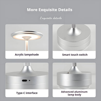 Charging LED Desk Lamp with Battery Restaurant Bar Table Lamp Dimming Atmosphere Retro Portable Charging Touch USB Read Lamp