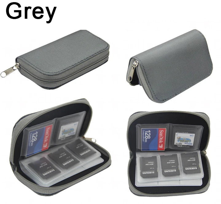 Memory Card Collect Bag SD Card Carrying Case Holder Wallet with 22 Slots for CF/SD/Micro SD/SDHC/MS/DS Card Bag Game Camera SD