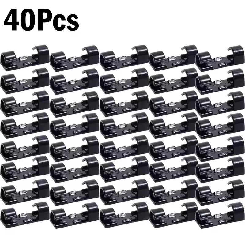 Cable Clips Organizer Drop Wire Holder Cord Management Self-Adhesive Cable Manager Fixed Clamp Wire Winder For Home Office Car