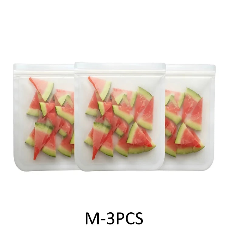 Silicone Food Storage Containers Reusable Food Storage Bags Lunch Bags Stand Up Zip Shut Bag Cup Fresh Food Leakproof Containers