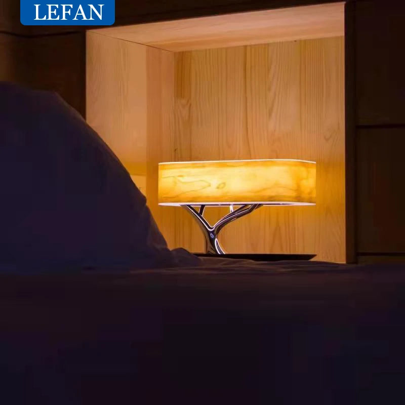 Smart Bedside LED Desk Lamp Built-in Bluetooth Speaker Wireless Phone Charger Smart LED Dimmable  Lamp Cafe Bar Table Light