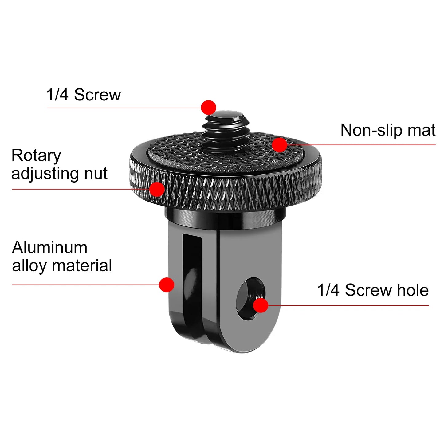 1/4 inch Screw Metal Tripod Mount Action Camera Adapter