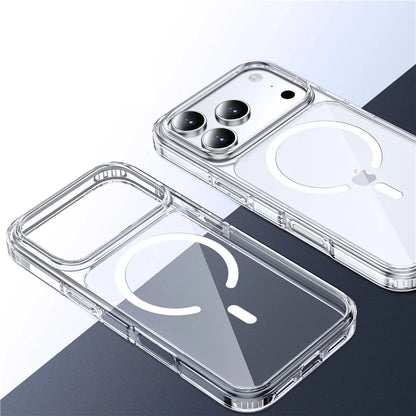 Luxury Clear Shockproof for Magsafe Magnetic Case For iPhone 17 Air 17Pro 17 Pro Max Wireless Charging Shockproof Hard PC Cover