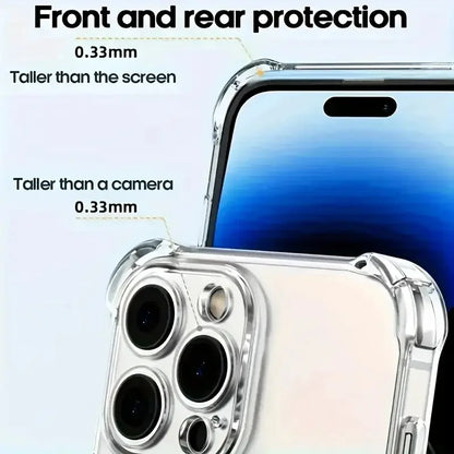 A pack of 5 shockproof transparent phone cases, suitable for iPhone 16, 15, 14, 13, 12, 11 Pro Max, X, Xs Max, Xr, 8 and 7 Plus