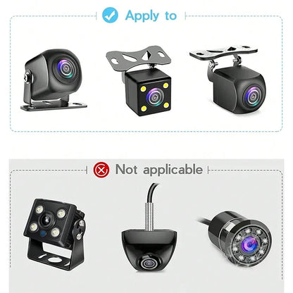 Universal Rear Camera Mount: ABS Windshield Bracket, No-Drill Peel & Stick, Adjustable Angle, Fits Most Cams, Stable & Stylish