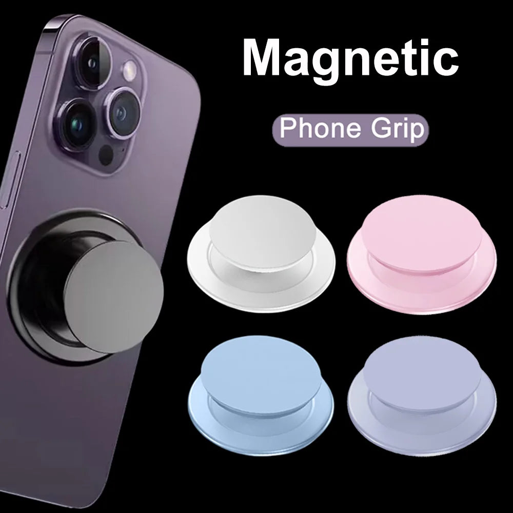 Popped Magnetic Foldable Phone Grip Holder Socket  Support Tok For iPhone 17 16 15 14 13 N52 Magnet Ring Finger Expanding Stand