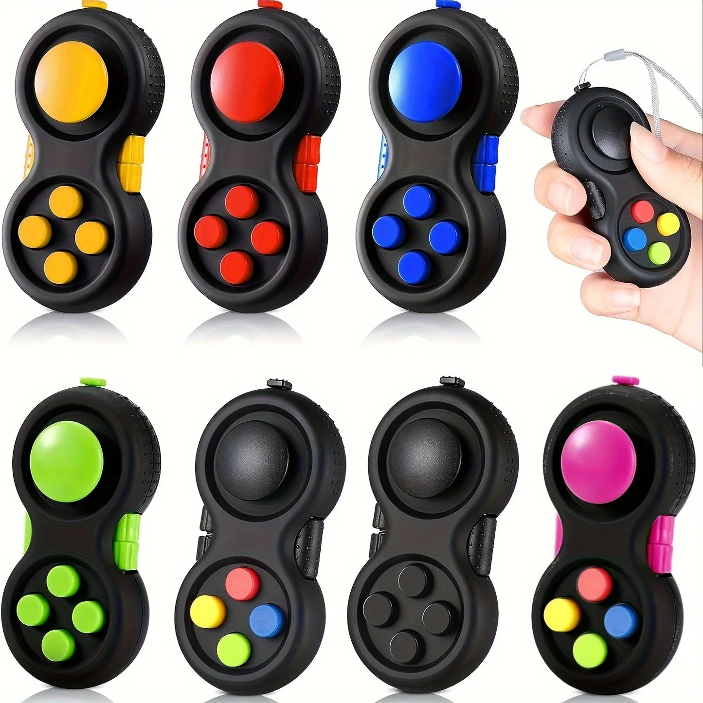 Fidget Pad with 8 Fidget Functions, Fidget Controller Stress Reducer, Fidget Toy Cube Relieves Stress and Anxiety Relief Toys