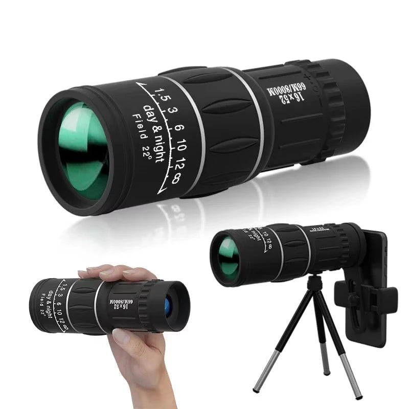 16x52 Monocular Binoculars Dual-focus Large-aperture Birdwatching Scope Photography Low-light Night Vision Hunting Camping