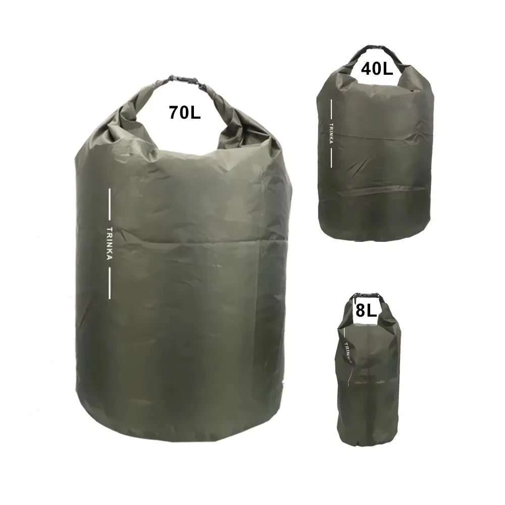 Dry storage bags for rowing, kayaking, and canoeing, 8L, 40L, 70L, waterproof non-water-filled bags, suitable for outdoor travel