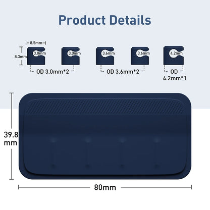 Car mounted magnetic cable management, silicone cable clamp, desktop multi-purpose wire holder, 5 clips for lighting USB C micro