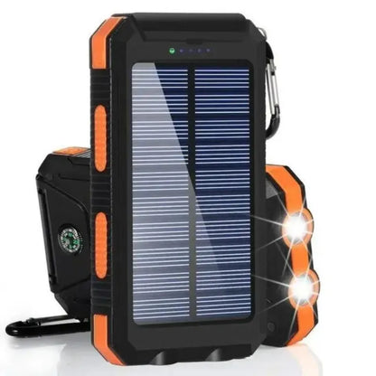 New 30000mAh Solar Power Bank  Portable Charging Poverbank External Battery Charger Strong Light LDE Light for All Smartphones