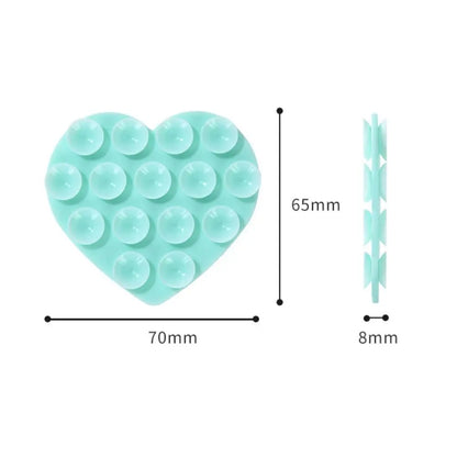 Heart-shape Sucker Support Silicone Sucker Strong Adsorption Mobile Phone Fixed Pad Hand-Free Washable Suction Cup Bracket