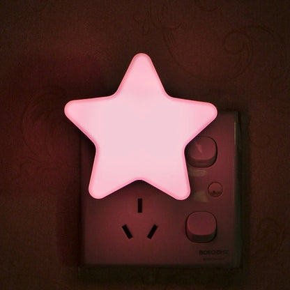 LED Stars Night Lights EU/US Plug Night Lamp Light Home Decoration Bedroom Bedside Baby Room Living Room Corridor Lighting