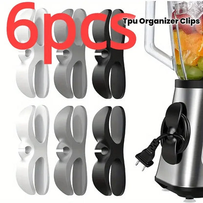 Cable Management Clips 6-Pack, Universal Fit for Kitchen Appliances to Secure Cords, Practical Design