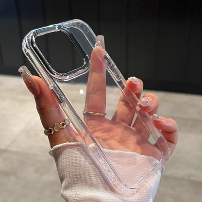 Luxury Clear Silicone Phone Case For iPhone 17 Pro Max 11 13 16 15 14 12 Air Shockproof Transparent Bumper Back Cover