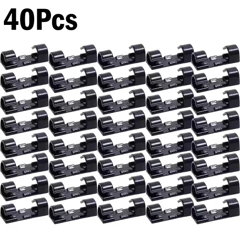 Cable Clips Organizer Drop Wire Holder Cord Management Self-Adhesive Cable Manager Fixed Clamp Wire Winder For Home Office Car