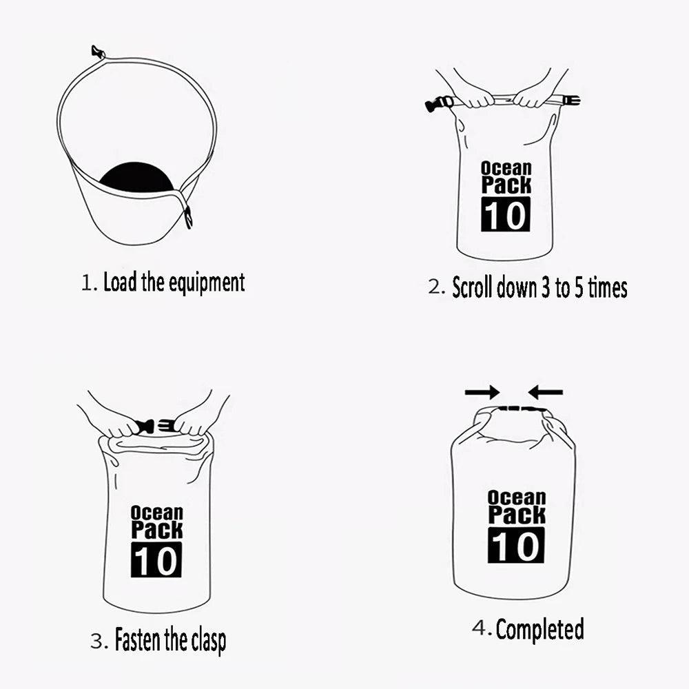 500D Waterproof Swimming Bag Dry Sack 5/10/15/20/30L Waterproof Floating Dry Gear Bags For Boating Fishing Rafting Swimming