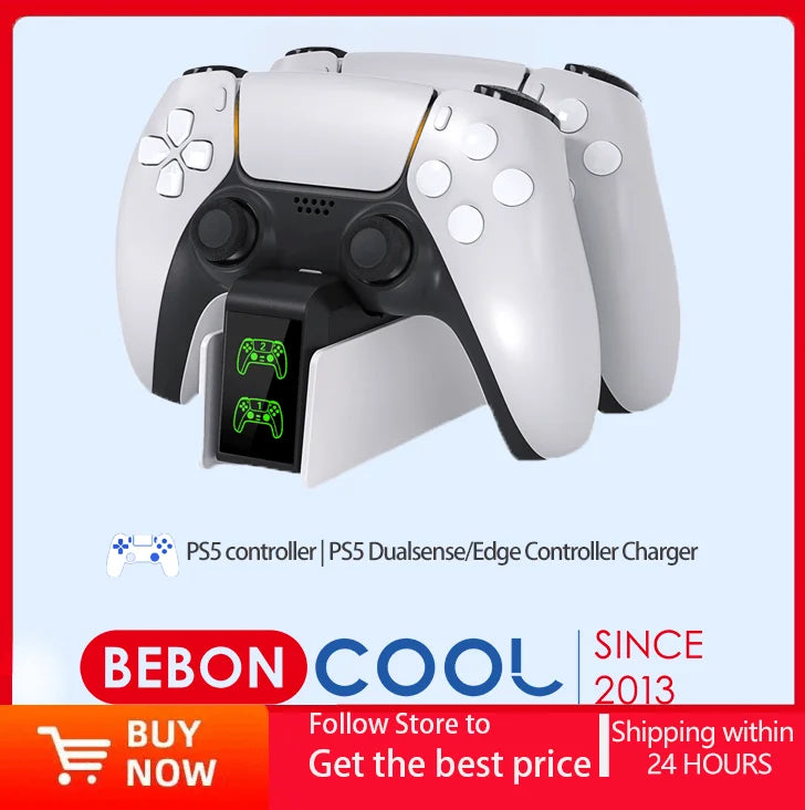 For PS5 Controller Charger DualSense Charging Station Dual Charging Dock Charger Stand for PlayStation5 Wireless Game Controller