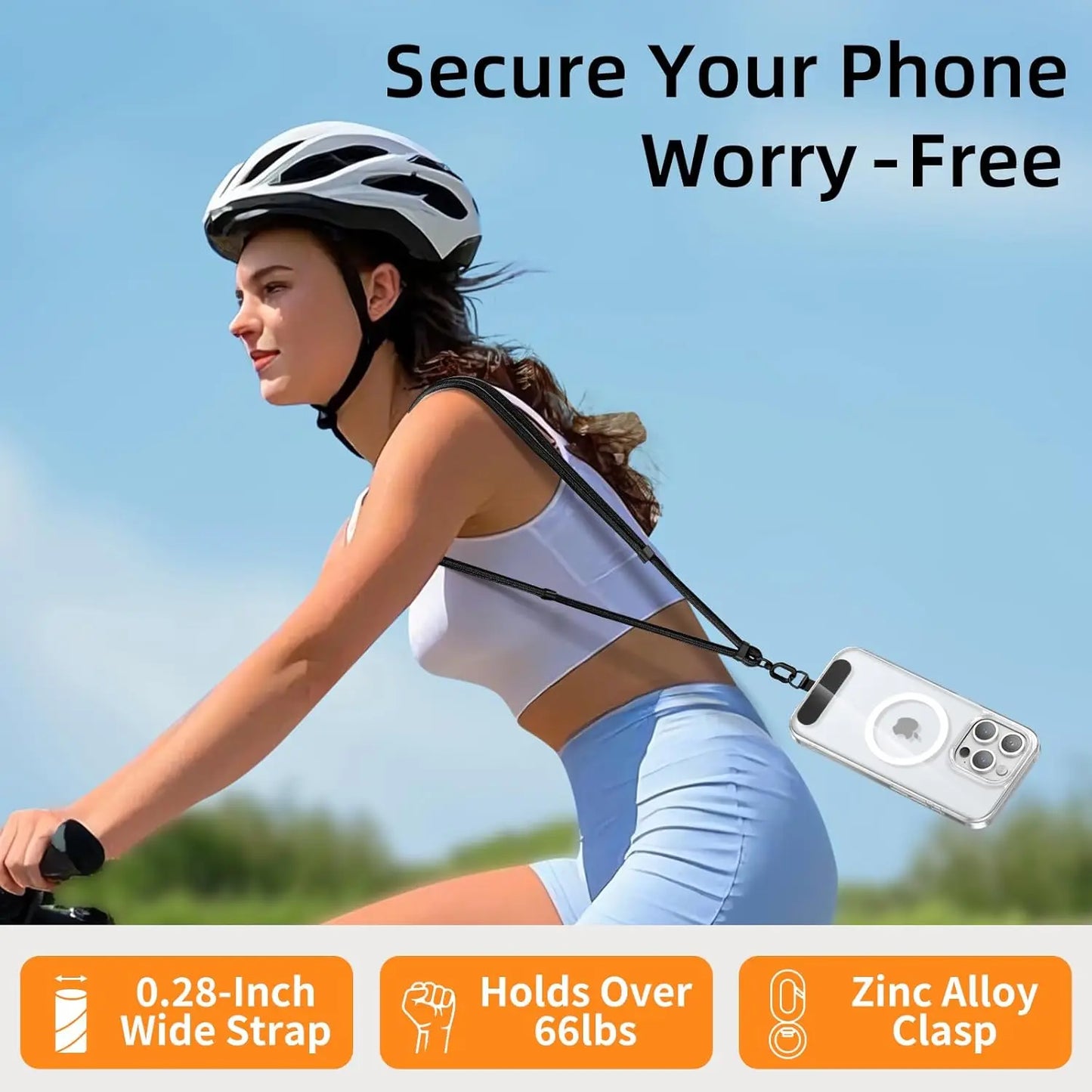 Adjustable Mobile Phone Strap Outdoor Anti-lost Crossbody Phone Lanyards Neck Rope with Patch Cellphone Hanging Cord Strap