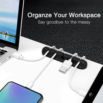 Cable Holder Clips Cable Management Cord Organizer Clips Silicone for USB Charging Cable Mouse Cable Wire PC Office Home Car