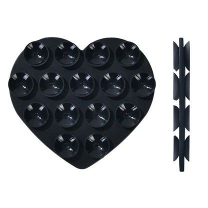 Heart-shape Sucker Support Silicone Sucker Strong Adsorption Mobile Phone Fixed Pad Hand-Free Washable Suction Cup Bracket