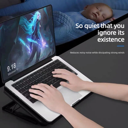 Laptop cooling pad,suitable for 12-17 inch laptop cooler lifting bracket folding silent air-cooled desktop computer cooling base