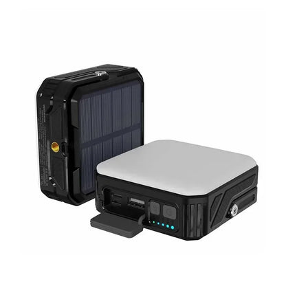 Solar Power Bank 10000mAh Powerbank Portable Charger External Battery Bracket Camping Tent Light Emergency Power Supply