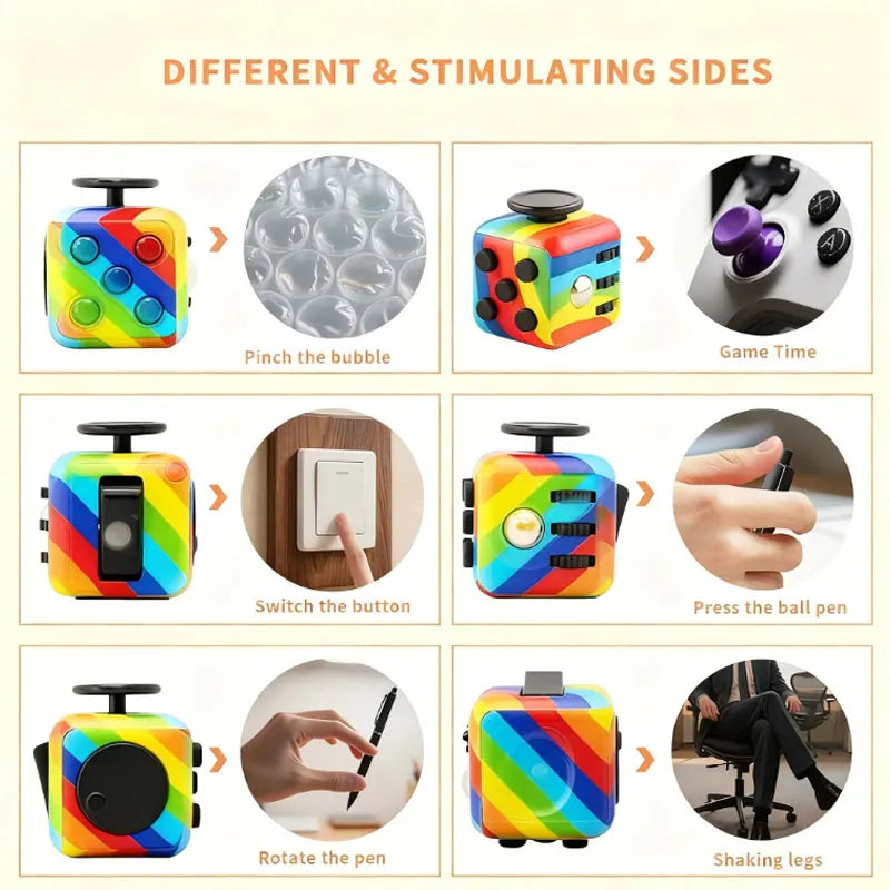 Fidget Cube Decompression toy 3.4cm Antistress Games Toys For Kids Adults Autism ADHD Antistress Anxiety Stress Relief Cu