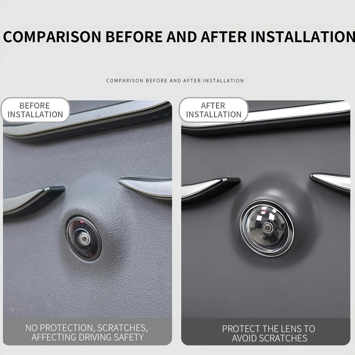 2PCS Car Camera Lens Protector Rear View Backup Camera Cover 360° Camera Protection Anti Scratch Waterproof Dust-proof