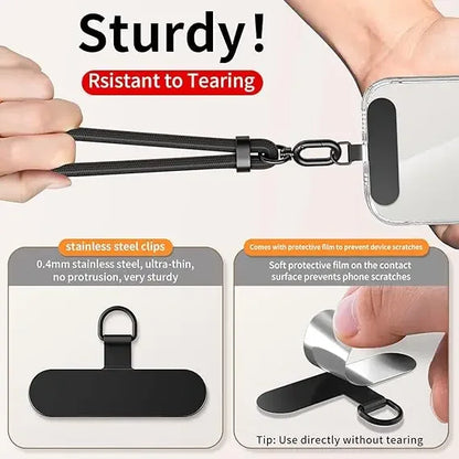 Adjustable Mobile Phone Strap Outdoor Anti-lost Crossbody Phone Lanyards Neck Rope with Patch Cellphone Hanging Cord Strap