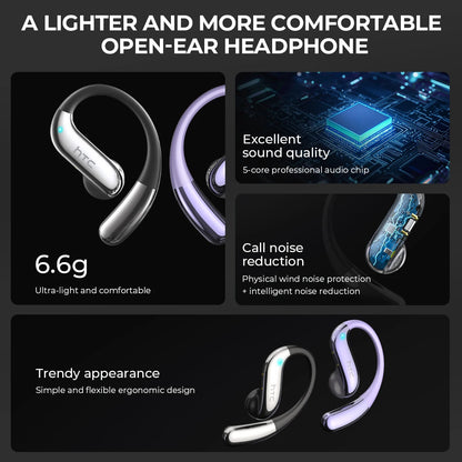 Open-Ear Bluetooth Headphones – 30Hr Playback, Noise Cancelling & Touch Controls