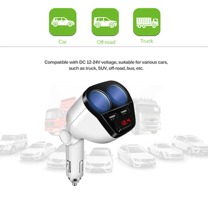 Dual USB Car Charger – 1-to-2 Cigarette Lighter Splitter for iPhone & Android