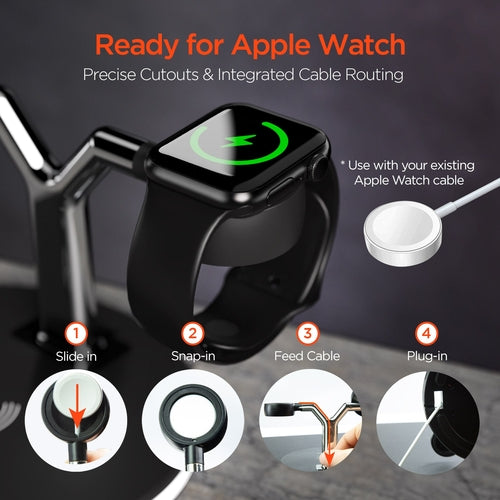 HyperGear MaxCharge 3-in-1 MagSafe Wireless Charging Stand – iPhone, Apple Watch & AirPods