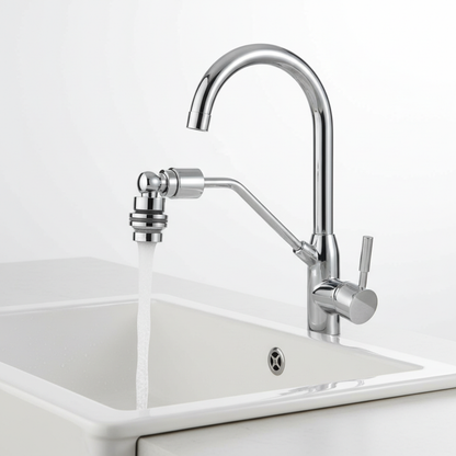 360° Küchenarmatur-Verlängerung – schwenkbarer Wasserhahnaufsatz mit Wassersparfilter