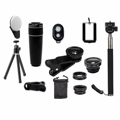 11-in-1 Smartphone Camera Lens Kit – Wide Angle, Macro & Fisheye Lenses for iPhone & Android