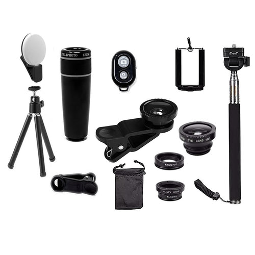 11-in-1 Smartphone Camera Lens Kit – Wide Angle, Macro & Fisheye Lenses for iPhone & Android