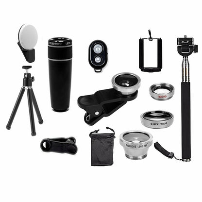 11-in-1 Smartphone Camera Lens Kit – Wide Angle, Macro & Fisheye Lenses for iPhone & Android