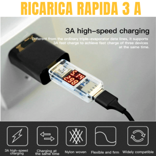3-in-1 Nylon Braided Charging Cable – USB-C, Lightning & Micro USB Fast Charge