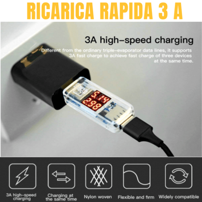 3-in-1 Nylon Braided Charging Cable – USB-C, Lightning & Micro USB Fast Charge