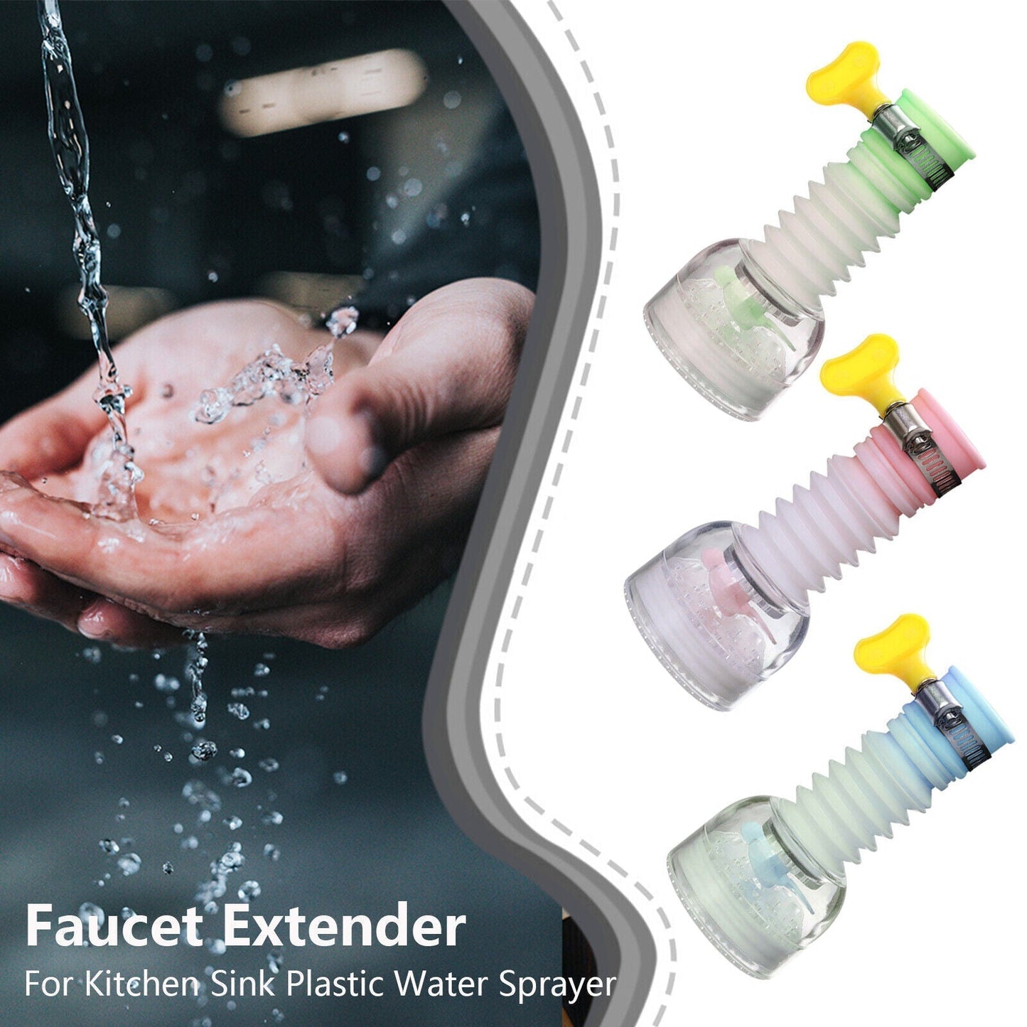 360° Kitchen Sink Faucet Extender – Swivel Tap Aerator with Water Saving Filter